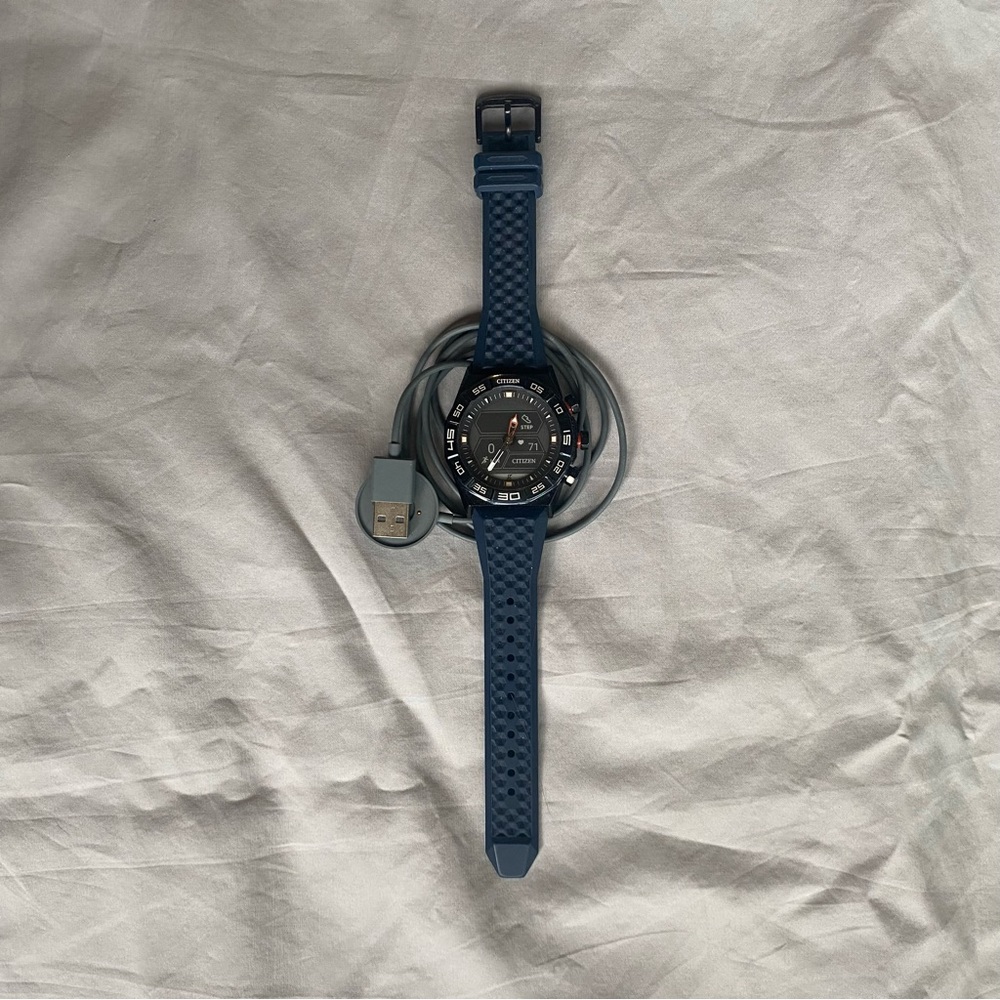 Citizen CZ Blue Smartwatch with Charging Cable